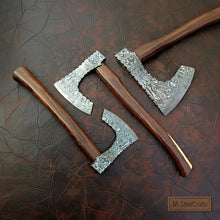 Load image into Gallery viewer, Custom Handmade Bearded Viking Axe with Damascus Steel Blade and Hardwood Handle | JW SteelCrafts