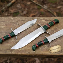Load image into Gallery viewer, Sheffield Clip Point Bowie Knife Mirror Polish Steel with S Guard and Stacked Handle