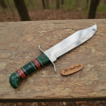 Load image into Gallery viewer, Sheffield Clip Point Bowie Knife Mirror Polish Steel with S Guard and Stacked Handle