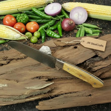 Load image into Gallery viewer, Full Tang Japanese Design Gyuto Knife – Handmade Damascus Chef Knife with Grey Wood Handle