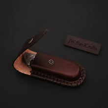Load image into Gallery viewer, Frontrunner Camel Bone folding knife with Leather Sheath