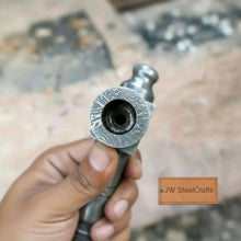 Load image into Gallery viewer, Damascus Steel Tabar Style Hand Axe with Crescent Edge and Spike | JW SteelCrafts