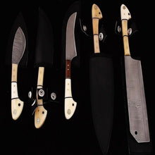 Load image into Gallery viewer, EST Custom Handmade Damascus Steel Beautiful 5Pcs. Kitch DK-0011