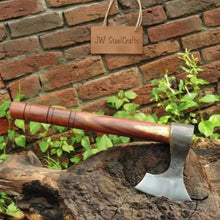 Load image into Gallery viewer, Traditional Bearded Camp Hatchet with Forge Finished Head