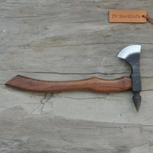 Load image into Gallery viewer, Hand-Forged Bearded Spike Poll Bushcraft Axe with Hardwood Handle