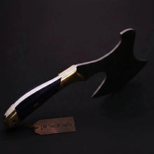 Load image into Gallery viewer, Hand Forged Damascus Pizza Slicer Axe with Raindrop Forged Blade