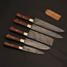 Load image into Gallery viewer, Custom Handmade Chef Knives Damascus Steel blades By JW SteelCrafts