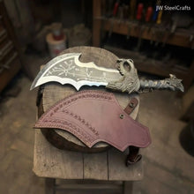 Load image into Gallery viewer, Blades of Chaos Replica Inspired Crescent Blade With Leather Sheath