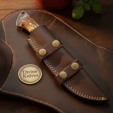 Load image into Gallery viewer, Eagle Talon Gut Hook Knife with Bird Cutout Blade and Antler Handle