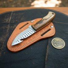 Load image into Gallery viewer, Hand-Forged Rasp Steel Wood Gut Hook Knife