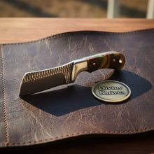 Load image into Gallery viewer, Camo Resin Rasp Bull Cutter Knife with Broad Fixed Blade