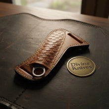 Load image into Gallery viewer, Pink Resin Rasp Ring Skinner Knife with Rasp File Blade