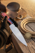 Load image into Gallery viewer, American Flag Handle Chef Knife with Wide Cutting Blade for Patriotic Kitchens