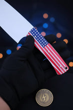 Load image into Gallery viewer, American Flag Handle Chef Knife with Wide Cutting Blade for Patriotic Kitchens
