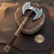 Berserker Double Headed Axe with Etched Knotwork