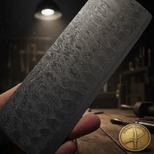 Load image into Gallery viewer, Damascus Pattern Nakiri Cleaver Knife with Red Resin Handle