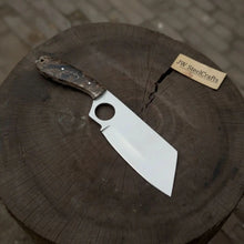 Load image into Gallery viewer, Sheepsfoot Fixed Blade Knife Polished Blade Thumb Hole Resin Handle