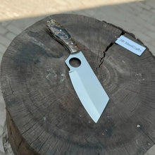 Load image into Gallery viewer, Sheepsfoot Fixed Blade Knife Polished Blade Thumb Hole Resin Handle