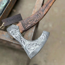 Load image into Gallery viewer, Skeggox Style Viking Bearded Axe Hand Forged | Outdoor Utility Tool