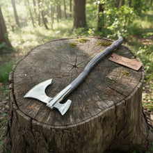 Load image into Gallery viewer, Spike War Axe Medieval Style Steel Head Wood Handle Outdoor Axe