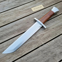 Load image into Gallery viewer, Handmade Carbon Steel Viking Seax Knife with Natural Wood Handle