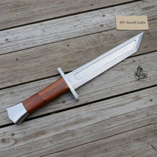 Load image into Gallery viewer, Handmade Carbon Steel Viking Seax Knife with Natural Wood Handle
