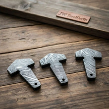 Load image into Gallery viewer, Handmade Damascus Steel Thor's Hammer Pendant Set | Viking Mjolnir Necklace Collection