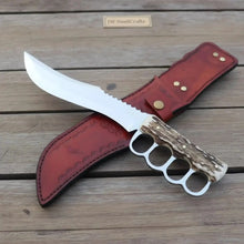 Load image into Gallery viewer, Premium Stainless Steel Hunting Knife with Stag Horn Handle