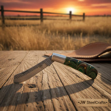 Load image into Gallery viewer, Rasp Steel Lockback Trapper Knife with Resin Handle