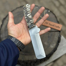 Load image into Gallery viewer, Handmade Western Ranch Utility Knife Full Tang Cowboy Knife with Acid-Washed Blade