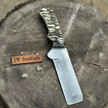 Load image into Gallery viewer, Handmade Western Ranch Utility Knife Full Tang Cowboy Knife with Acid-Washed Blade