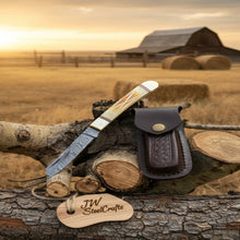 Load image into Gallery viewer, Timberline Folding Trapper Knife 8" Handmade Bone Handle Slipjoint EDC Pocket Knife