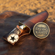 Load image into Gallery viewer, Stag Handle Hunting Knife with Drop Point Blade – Handcrafted Skinner with Crossdraw Sheath