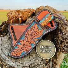 Load image into Gallery viewer, Bone Handle Damascus Cowboy Bull Cutter Knife