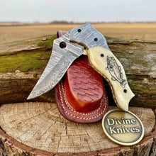 Load image into Gallery viewer, Trusted Bone handle folding knife
