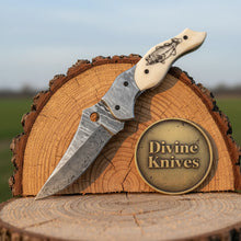 Load image into Gallery viewer, Trusted Bone handle folding knife