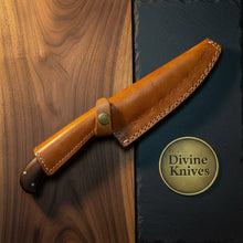 Load image into Gallery viewer, Damascus Chef Knife with Sheath &amp; Wood Handle – Handcrafted Kitchen Knife for Daily Use