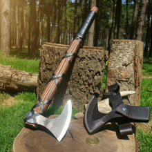 Load image into Gallery viewer, Hand-Forged Viking Axe — Ragnar Lothbrok Hatchet