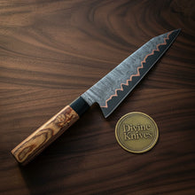 Load image into Gallery viewer, Handcrafted Damascus Kiritsuke Knife with Olive Wood Handle