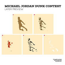 Load image into Gallery viewer, Michael Jordan "Dunk Contest" Layered Stencil Set