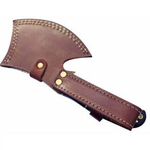 Load image into Gallery viewer, Damascus Bearded Hatchet with Contoured Full Tang Handle
