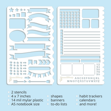 Load image into Gallery viewer, Bullet Journal Stencil Set