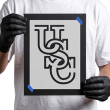 Load image into Gallery viewer, South Carolina Gamecocks Stacked "USC" Logo Stencil
