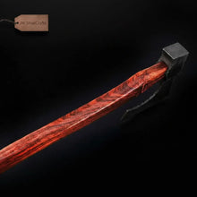Load image into Gallery viewer, Pattern-Welded Damascus Viking Bearded Axe for Heavy Chopping and Trail Use