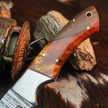 Load image into Gallery viewer, Emberwave Ridge™ Damascus Hunting Knife – Full Tang Resin Handle