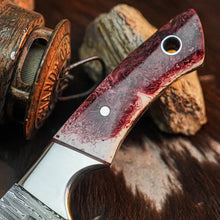 Load image into Gallery viewer, 9.1" Handmade Damascus Hunting Knife – Full Tang Resin Handle
