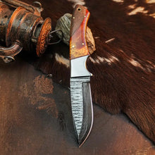 Load image into Gallery viewer, Emberwave Ridge™ Damascus Hunting Knife – Full Tang Resin Handle