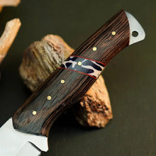 Load image into Gallery viewer, 8.7" Handmade Bushcraft Knife – Stainless Steel Full Tang Wood Handle