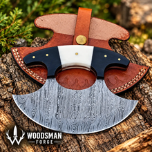 Load image into Gallery viewer, Bonehorn Northcrest™ Damascus Ulu Knife with Camel Bone &amp; Buffalo Horn Handle