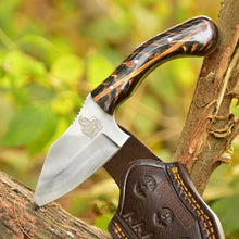 Load image into Gallery viewer, Acid Washed Stainless Steel Hunting Knife – Pinecone Handle | Outdoor &amp; Camping Knife